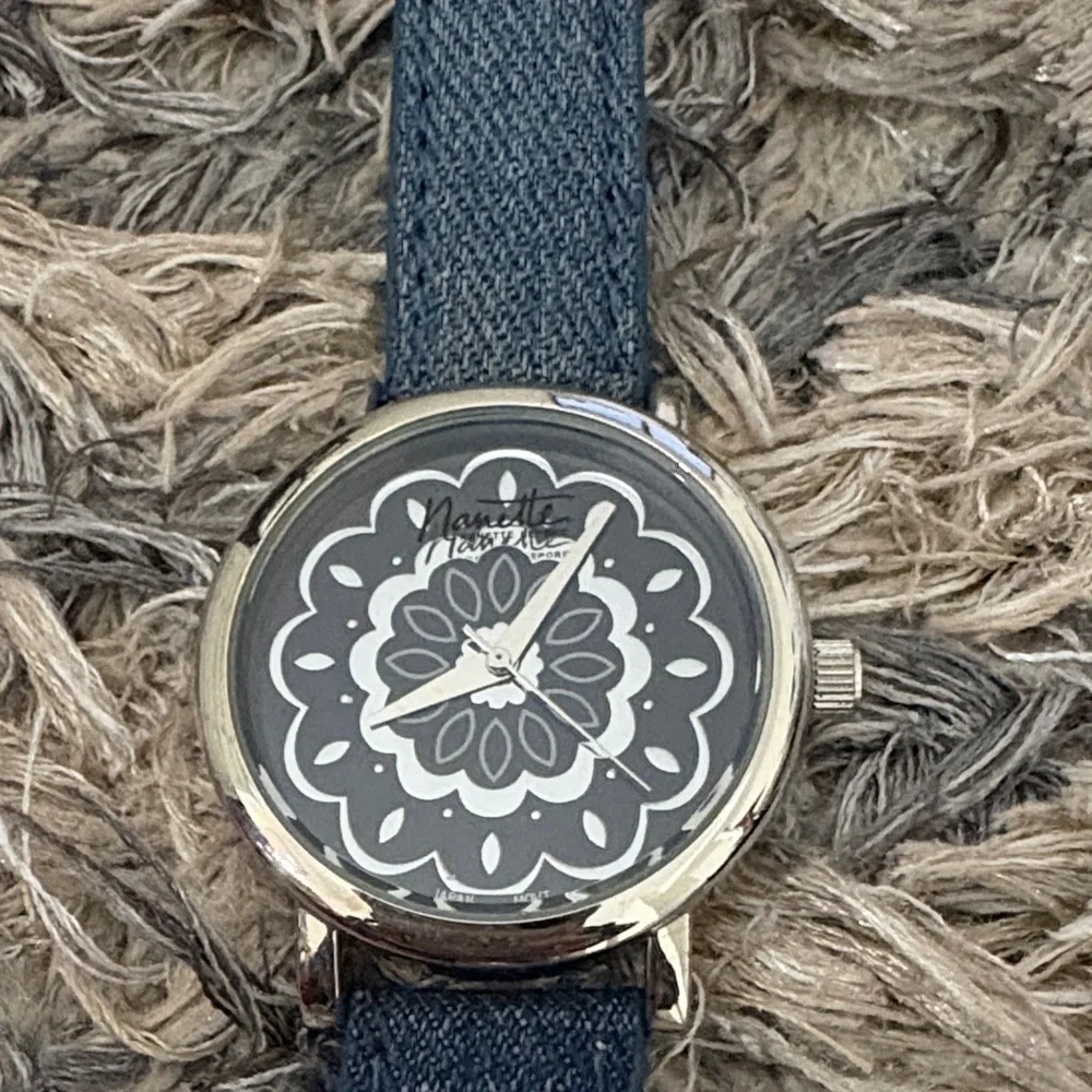 Nanette Lepore Denim Floral Dial Watch